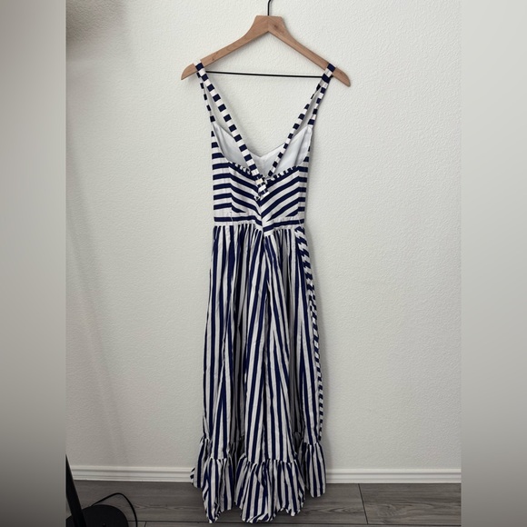 J.Crew Stripe Ruffle Cotton Maxi Dress - 10 - Picture 5 of 12